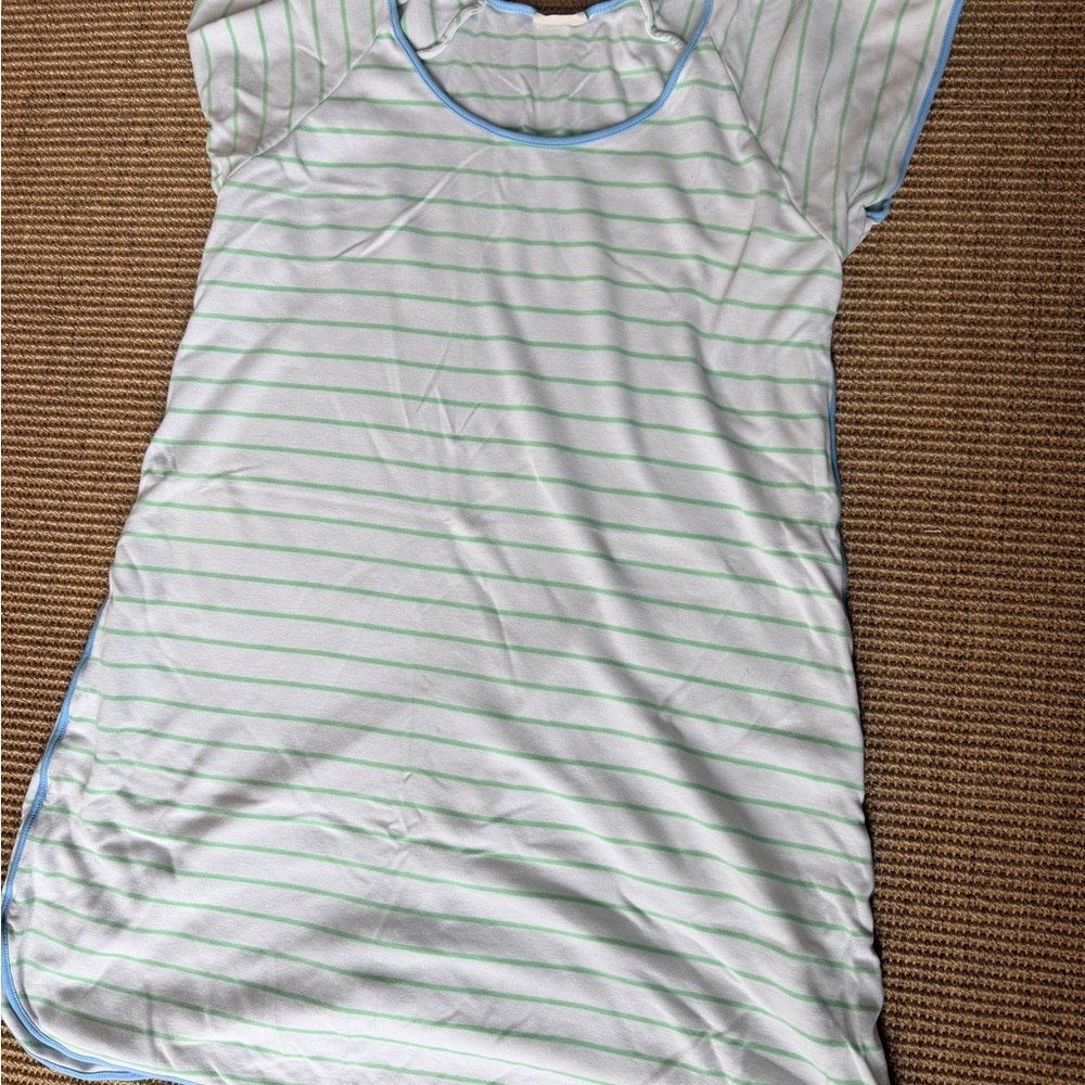 LAKE Striped White and Blue Nightgown
